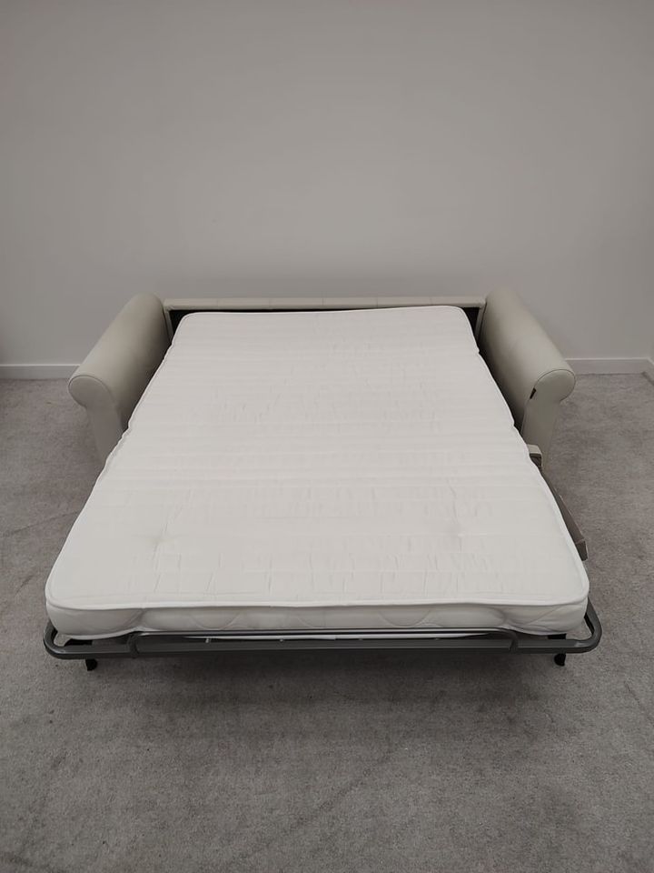 Nicoletti Alcova 2.5 Seater Leather Sofa Bed with Scroll Arms Rapid